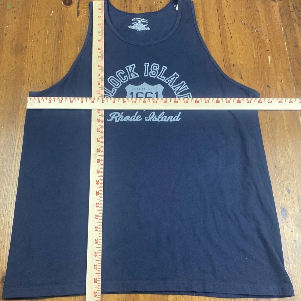 Champion Block Island Tank Top Men's XL Rhode Island Est‎ 1661, 100% Cotton NAVY